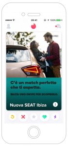 Nuova SEAT Ibiza Pubblicità su Tinder Lei 1